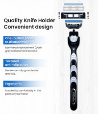 3-Blade Manual Shaving Razor for Men