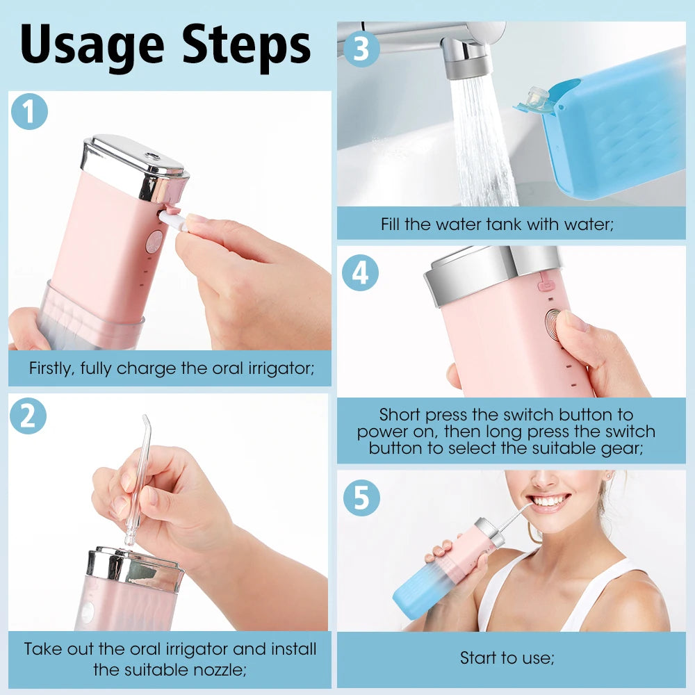Portable Cordless Water Flosser for Deep Teeth Cleaning - 30