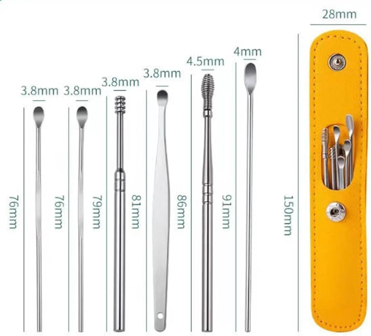 Professional Stainless Steel Ear Wax Removal Kit - 5
