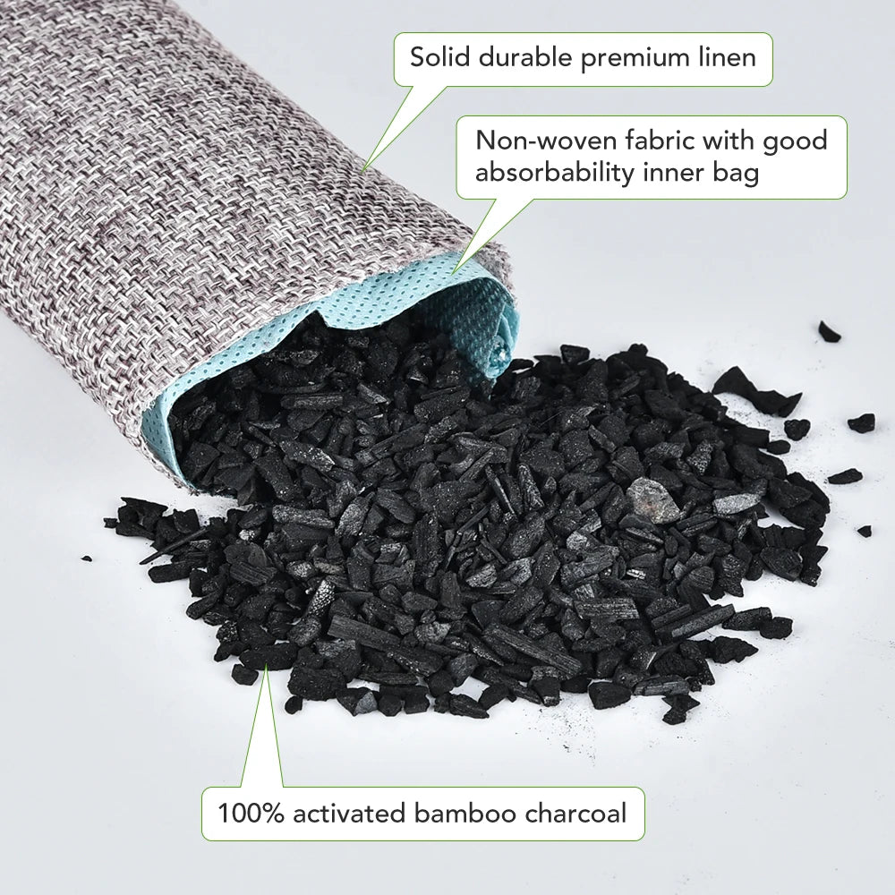 Natural Bamboo Charcoal Odor Absorber Bags (10 Pack) - 8
