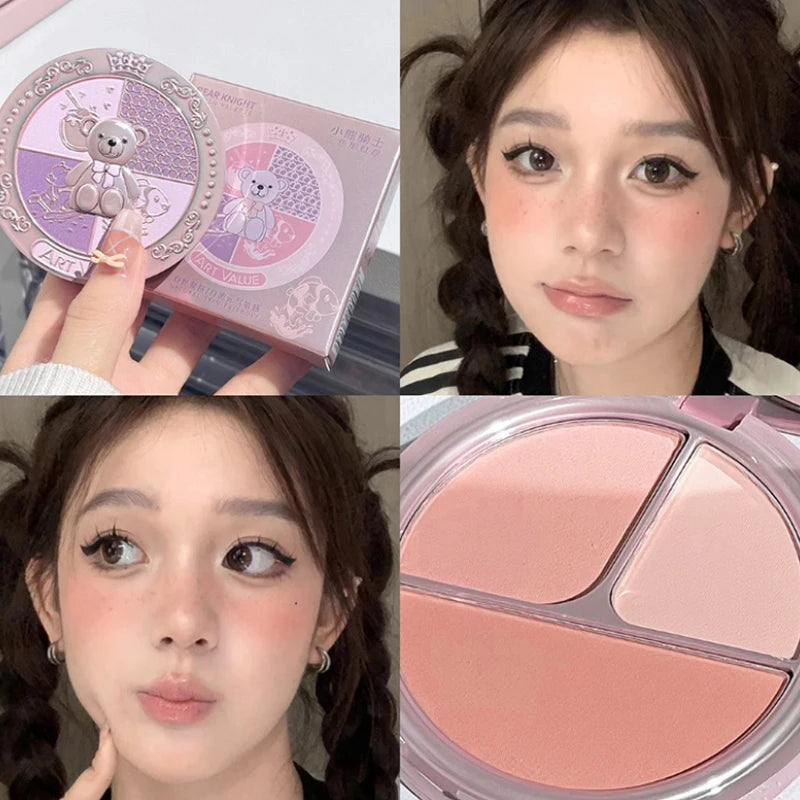 Bear Knight Trio Blush Palette for Flawless Makeup - 20