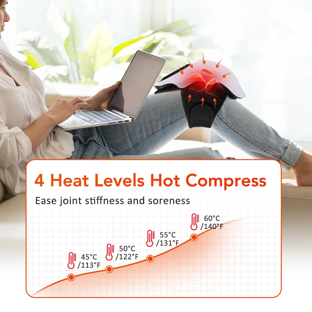Cordless Heated Knee Massager with Vibration and Infrared Therapy - 4