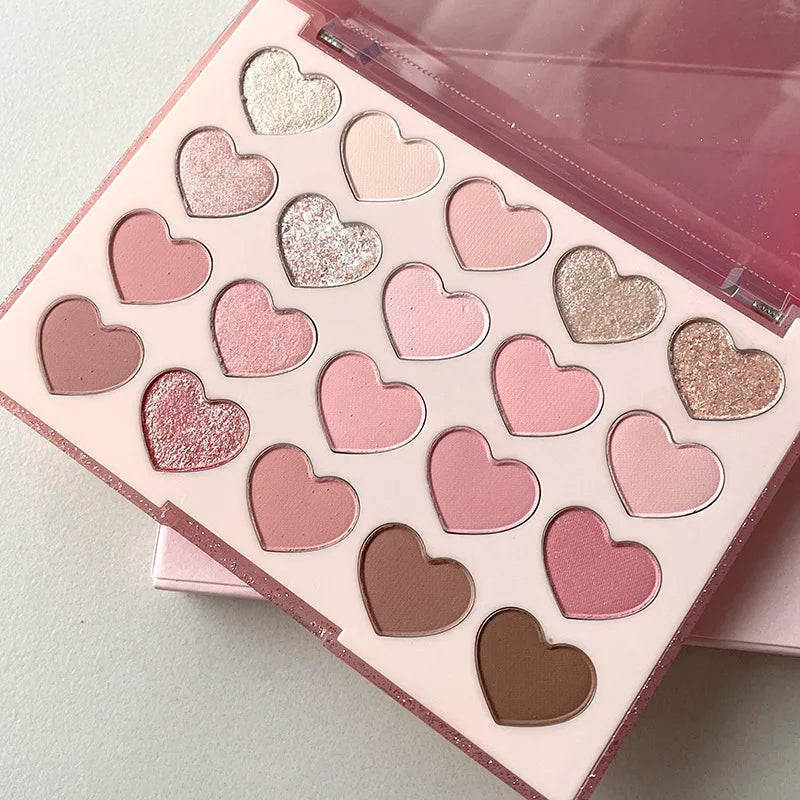 20-Color Heart-Shaped Eyeshadow Palette - 20