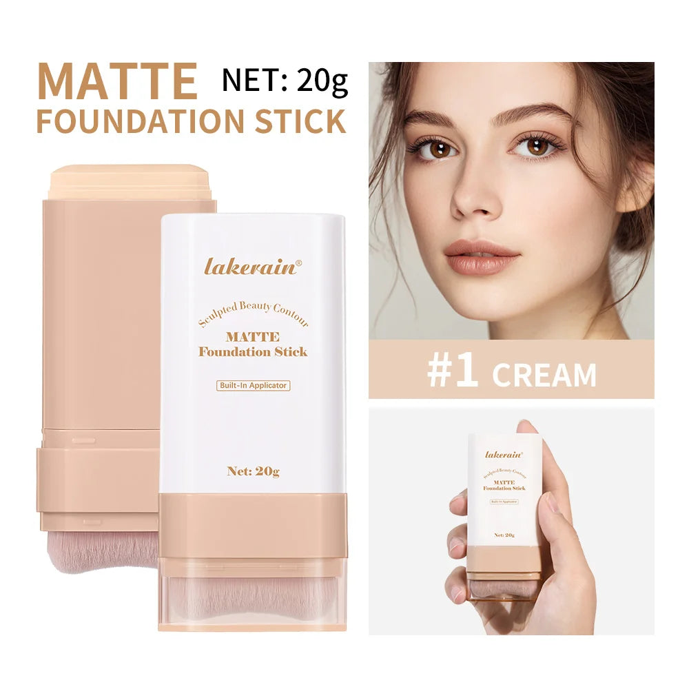 Matte Foundation Stick with Built-In Blending Brush - 25