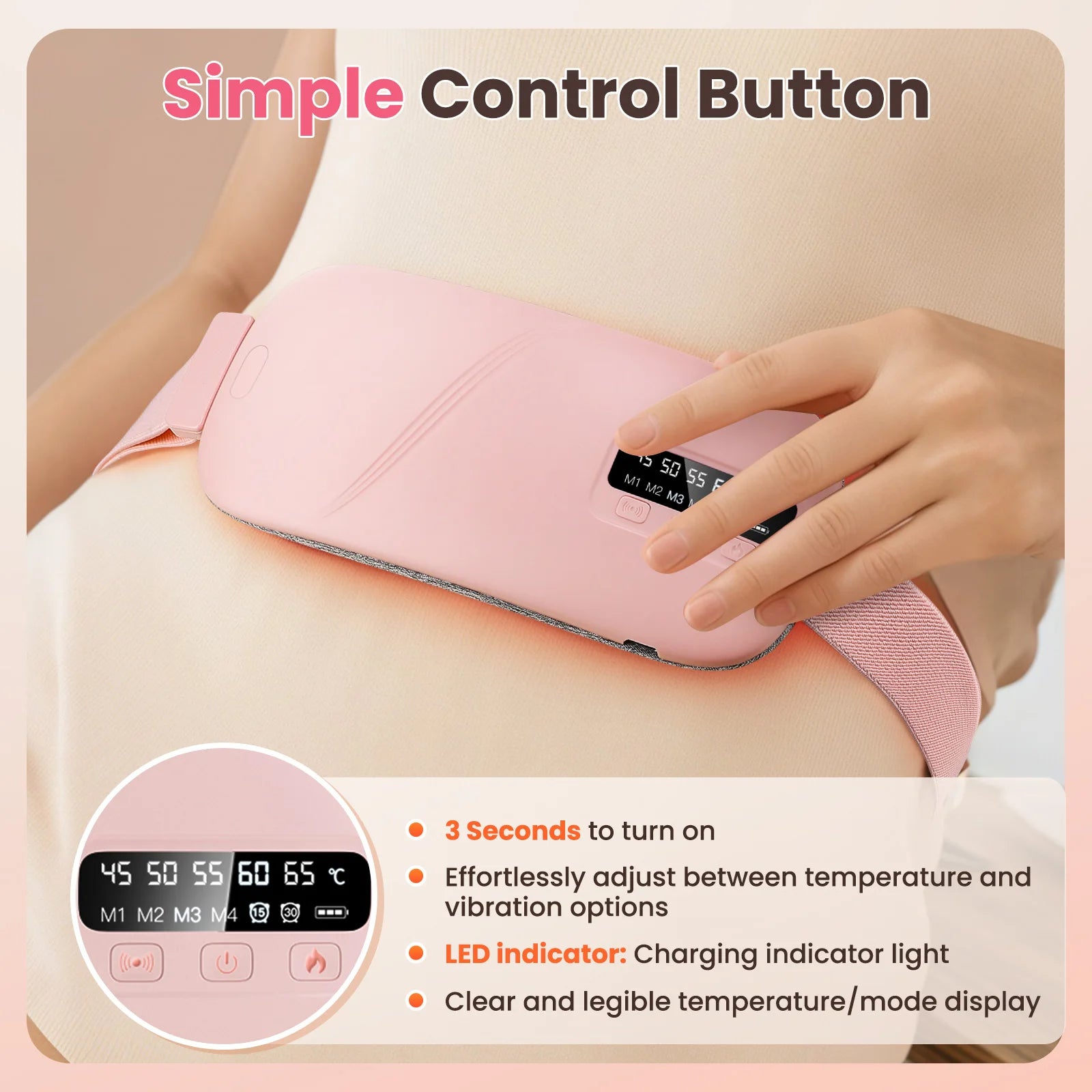 Electric Heating & Vibration Waist Belt for Period Pain Relief - 7