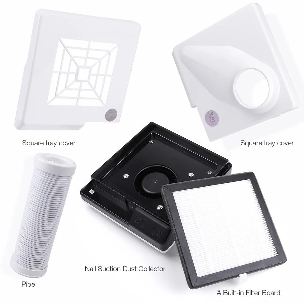 Professional 2-in-1 Nail Dust Collector with LED Lighting - 4