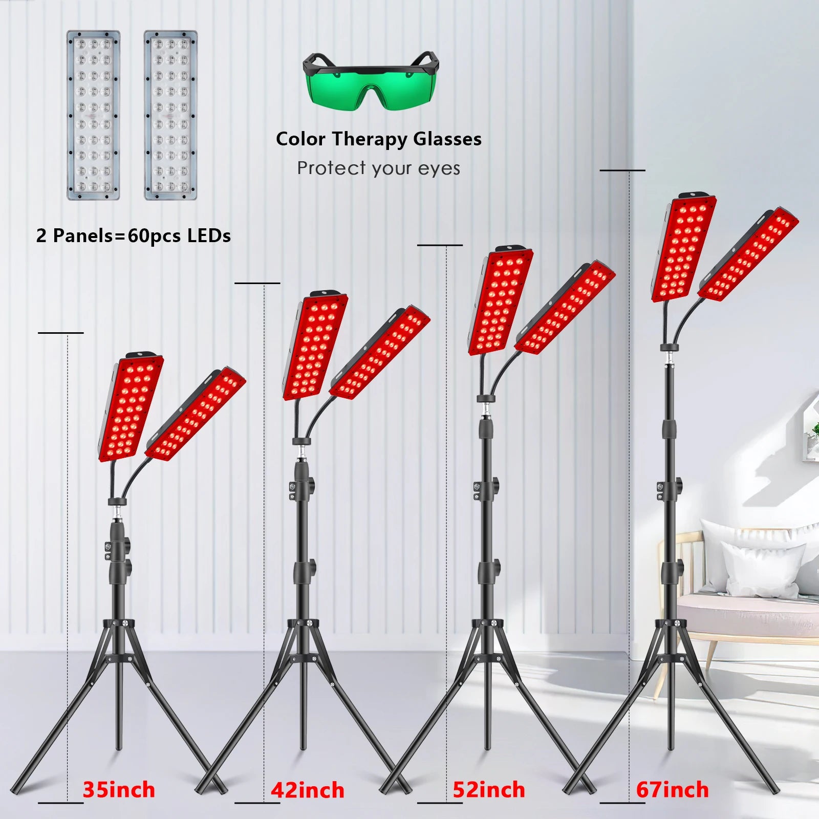 Dual Head Red Light Therapy Floor Lamp for Pain Relief - 5