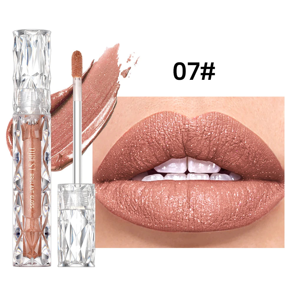 Shimmer Diamond Liquid Lipstick for Long-Lasting Waterproof Shine - 23