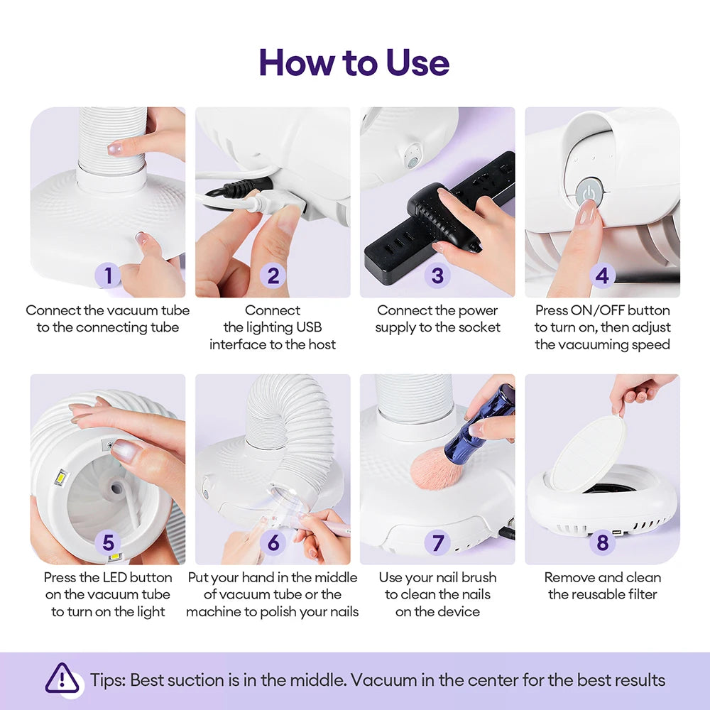 Powerful 130W Nail Dust Collector Vacuum - 6