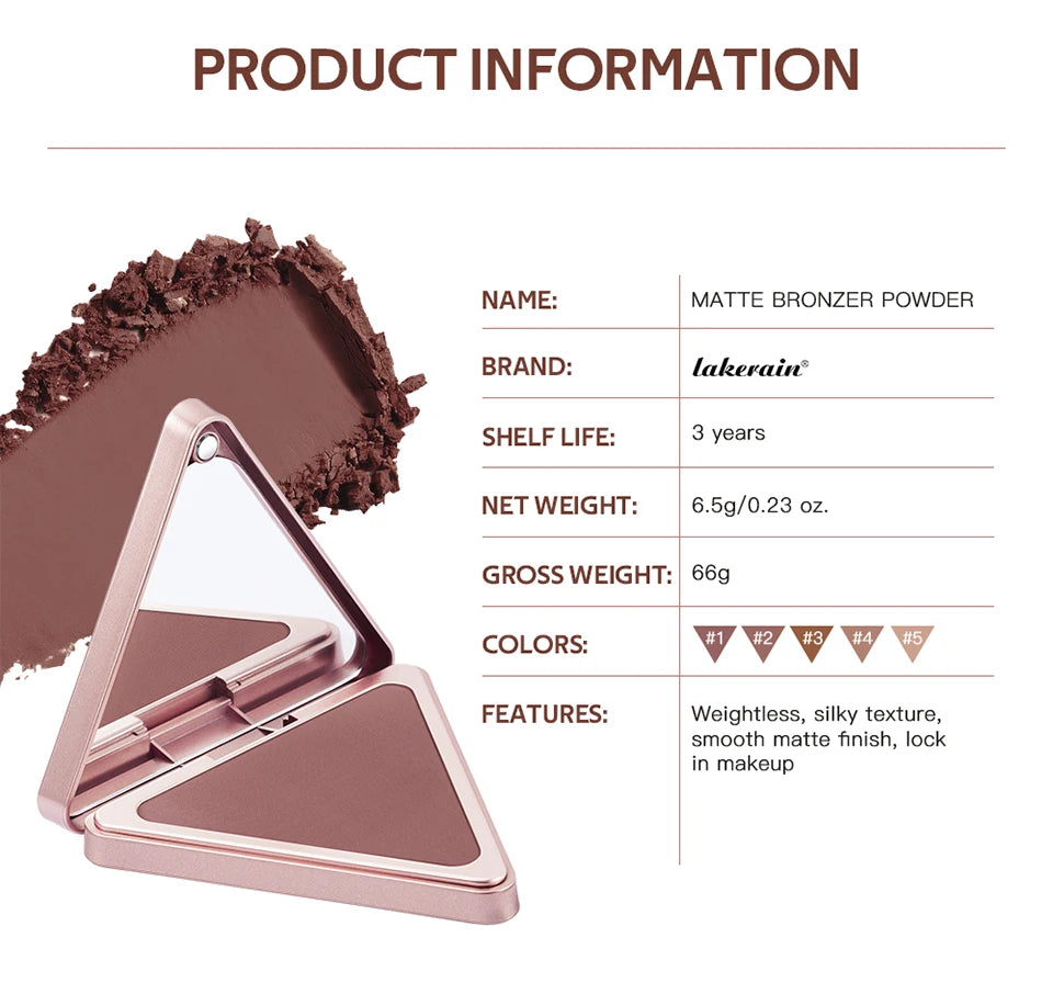 Matte Bronzer Powder for Natural Sculpted Look - 16