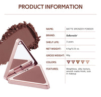 Matte Bronzer Powder for Natural Sculpted Look