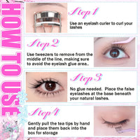Reusable Glue-Free Cluster Lashes for Natural Daily Look