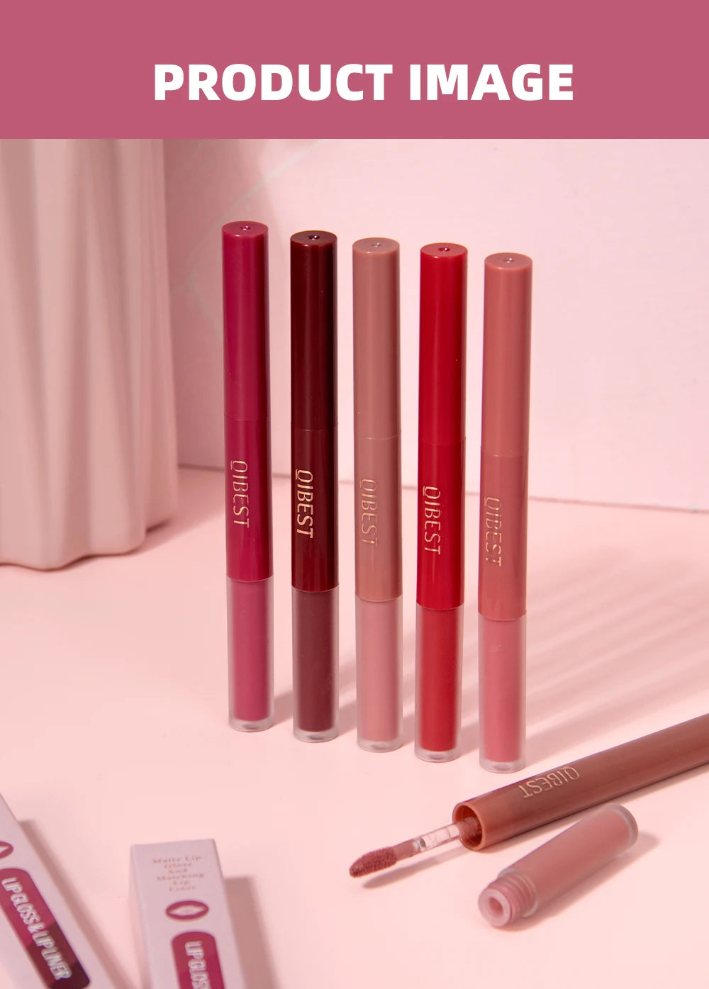 2-in-1 Dual Ended Matte Lip Liner and Long-Lasting Liquid Lipstick - 18