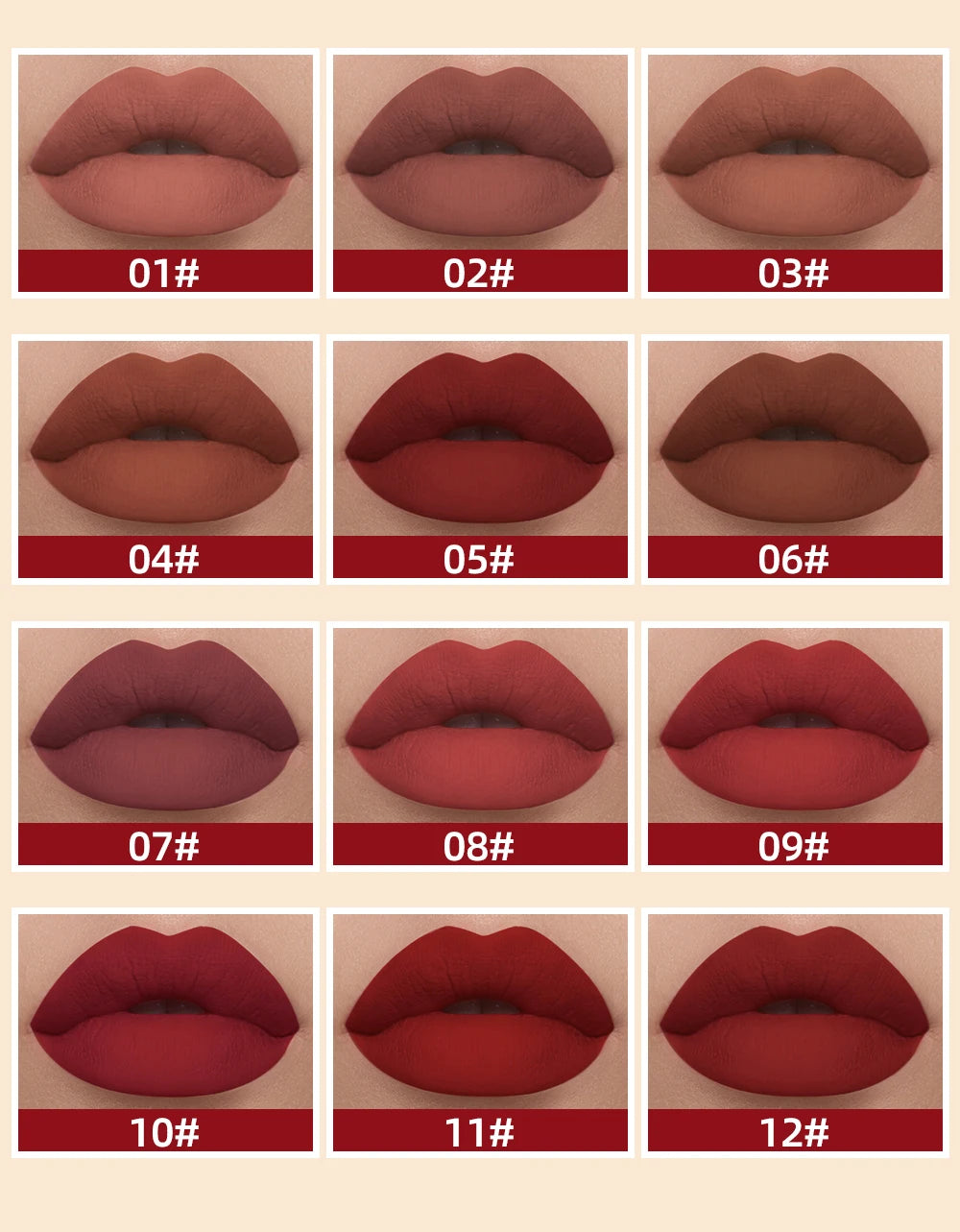 Long-Lasting Waterproof Velvet Matte Liquid Lipstick - 14