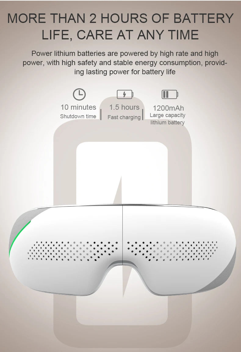 Portable Heated Eye Massager with Bluetooth for Stress Relief - 15