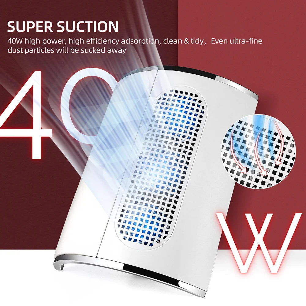 3-Fan Professional Nail Dust Collector & Vacuum Cleaner - 9