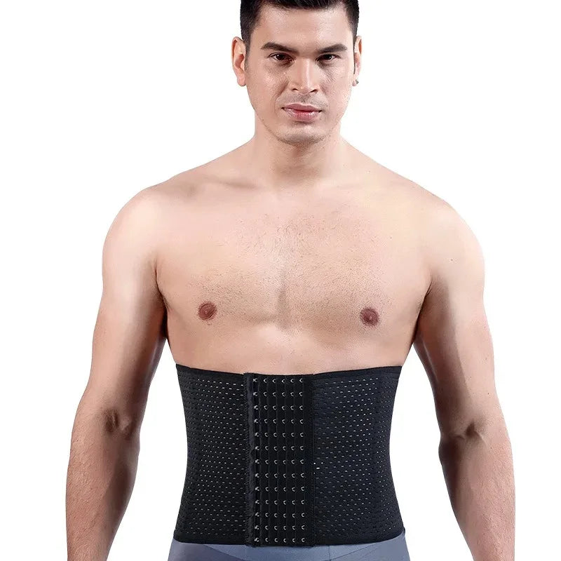Men's Adjustable Abdominal Compression Waist Trainer Belt - 9