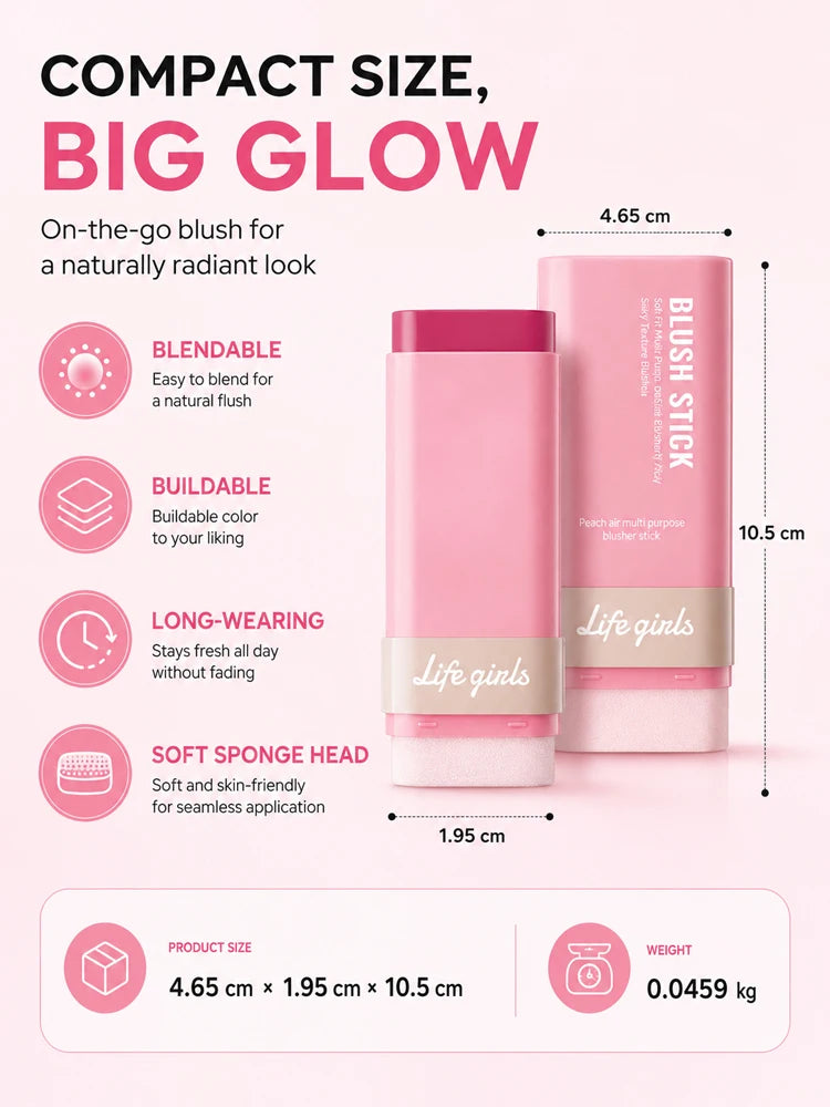 3-in-1 Cream Blush Stick for Cheeks, Lips, and Eyes - 16