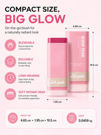 3-in-1 Cream Blush Stick for Cheeks, Lips, and Eyes