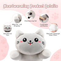 USB Heated Plush Cat Pillow for Cramp Relief