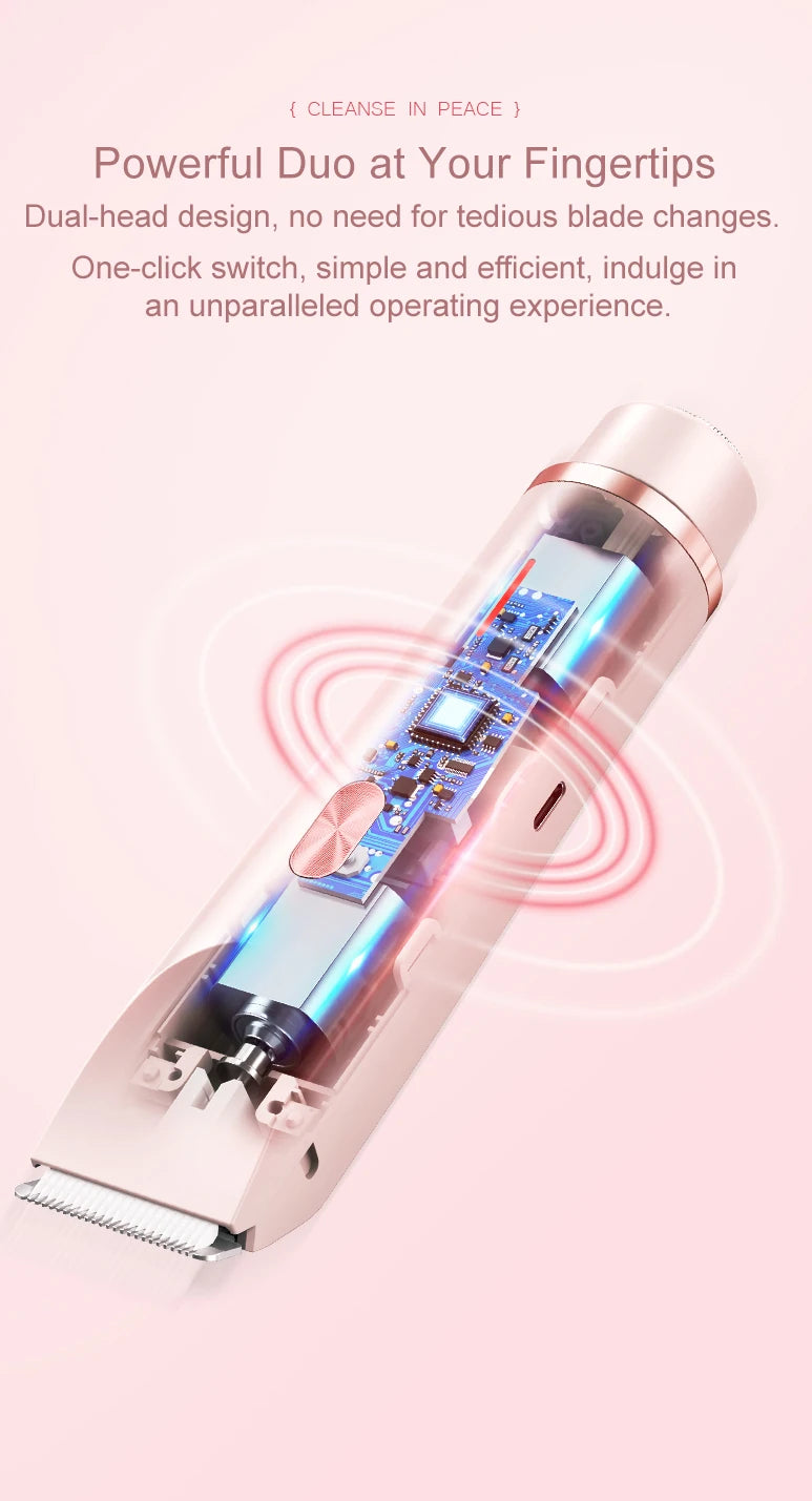 2-in-1 Waterproof Electric Hair Trimmer for Face and Body - 14