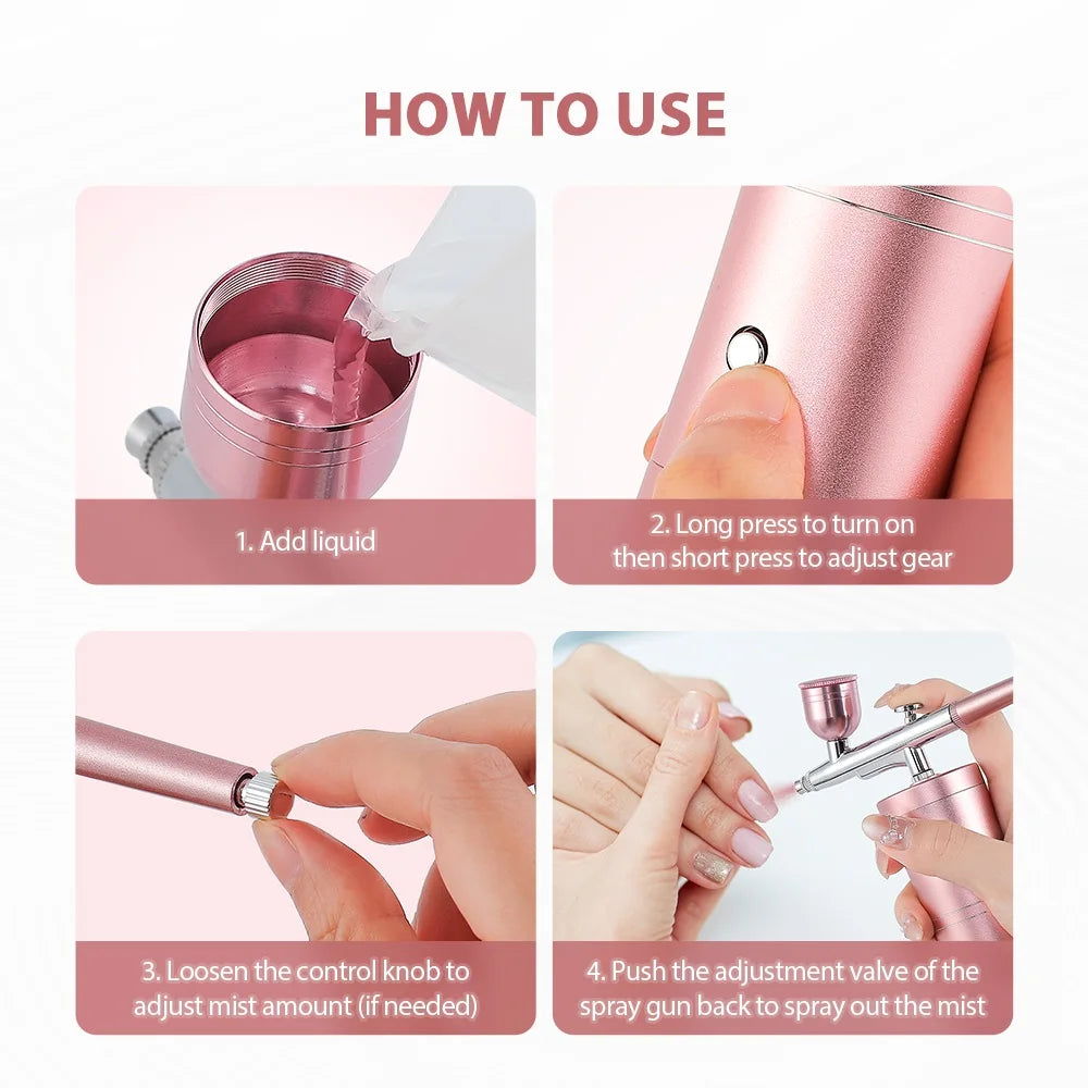 Portable Mini Airbrush Kit for Nail Art and Makeup - 14