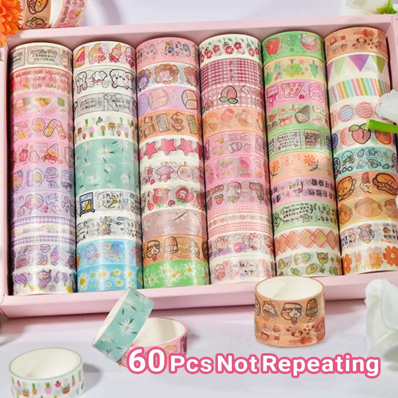 60-Piece Decorative Washi Tape Set for Scrapbooking and Journals - 1