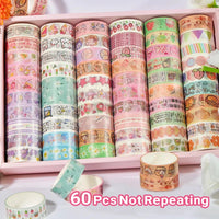 60-Piece Decorative Washi Tape Set for Scrapbooking and Journals