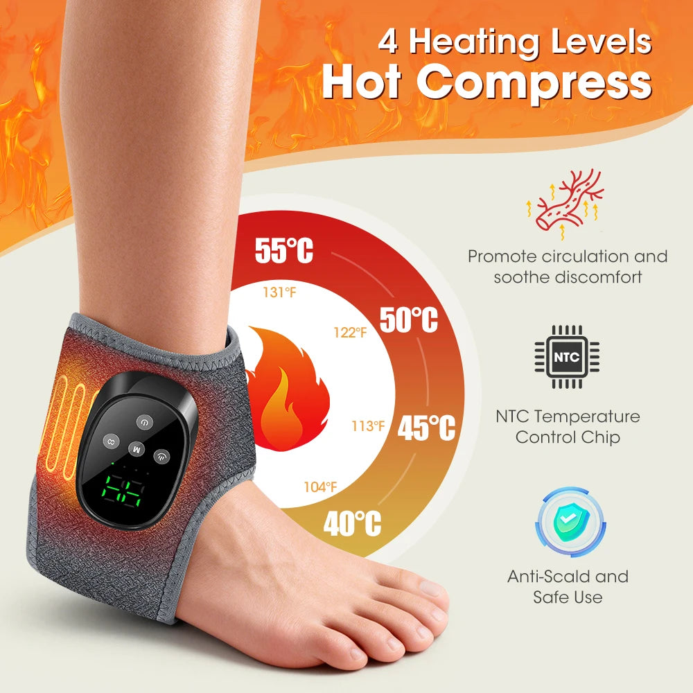 Heated Ankle Vibration Massager for Pain Relief - 2