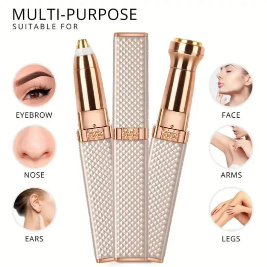 2-in-1 Painless Rechargeable Facial Hair Remover & Eyebrow Trimmer