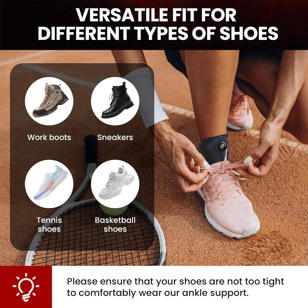 Adjustable Ankle Support Brace with Compression Knob - 12