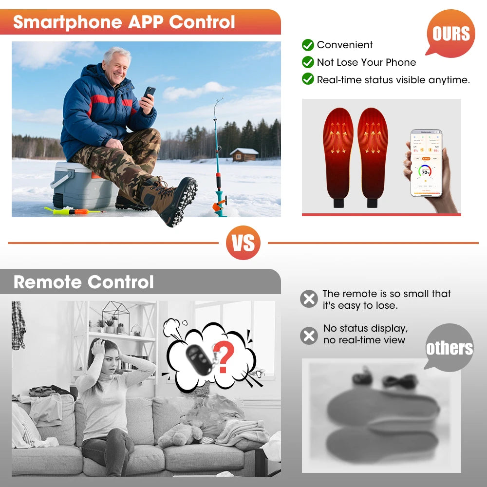 App-Controlled Rechargeable Heated Insoles for Winter - 14