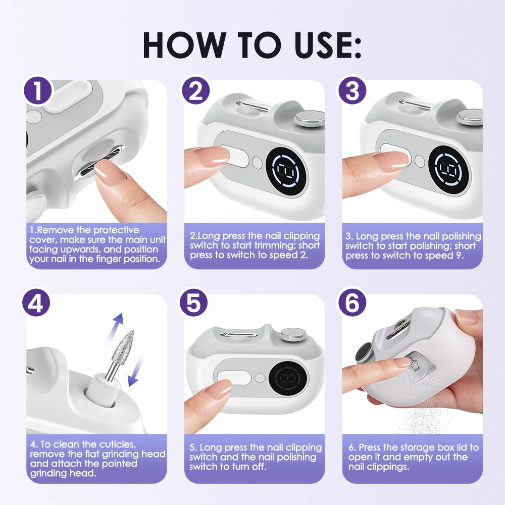 4-in-1 Automatic Electric Nail Trimmer and Manicure Tool - 10