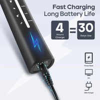 Rechargeable Ultrasonic Electric Toothbrush with 10 Replacement Heads