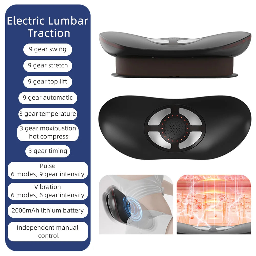 Electric Lumbar Traction Massage Device for Back Pain Relief - 3