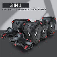 6-Piece Protective Knee, Elbow, and Wrist Pad Set for Kids