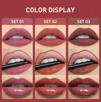 3-Piece Waterproof Matte Lipstick and Lip Liner Set