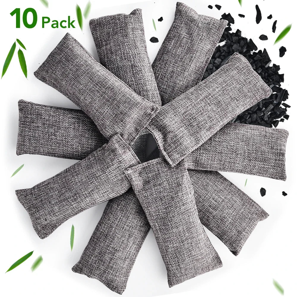Natural Bamboo Charcoal Odor Absorber Bags (10 Pack) - 1