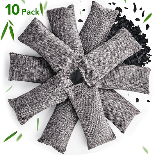 Natural Bamboo Charcoal Odor Absorber Bags (10 Pack)