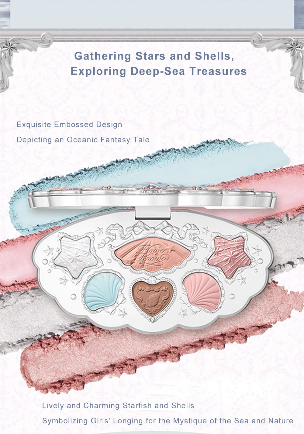 6-Color Ocean Theme Eyeshadow Palette - 12