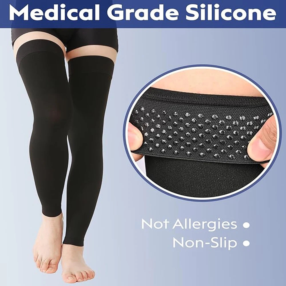Thigh-High 20-30mmHg Compression Stockings for Leg Support - 18