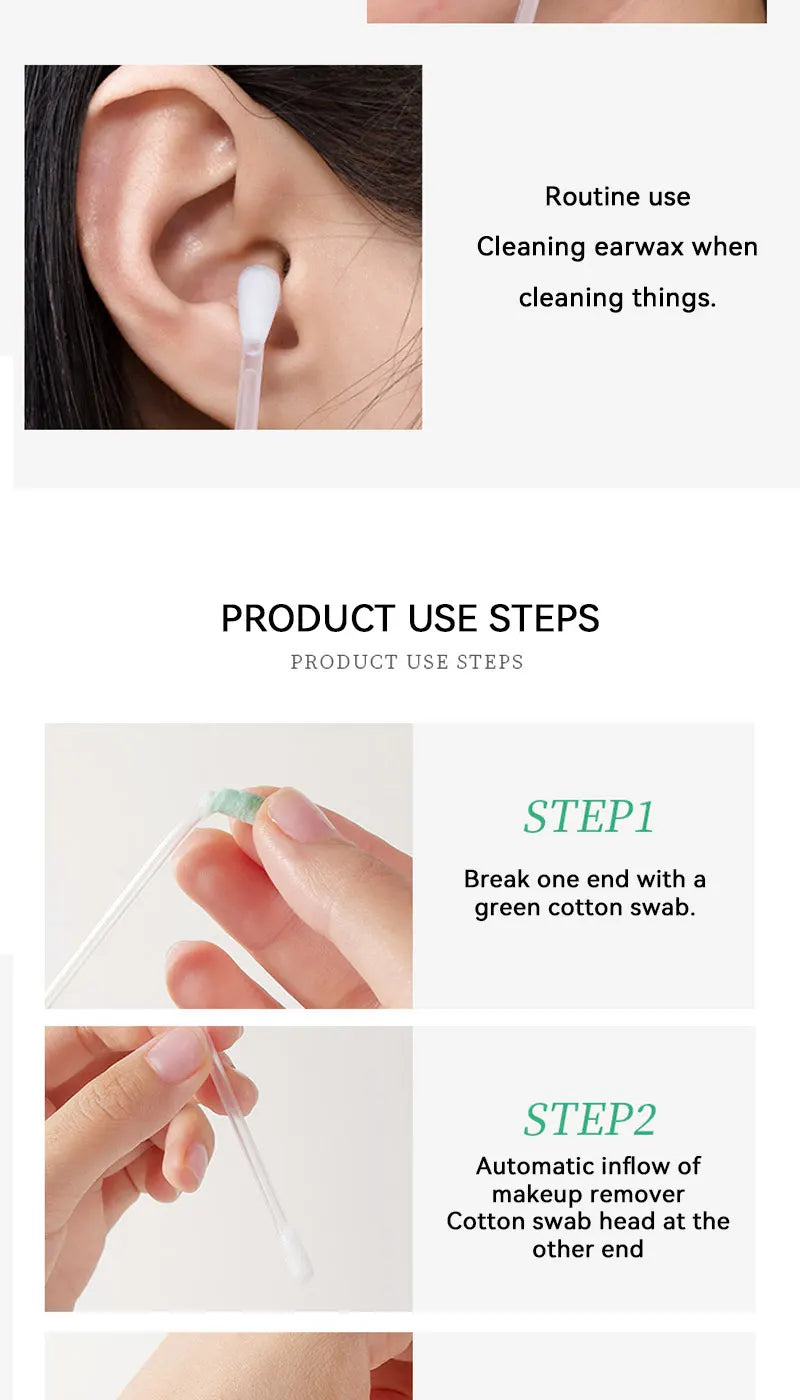 Pre-Soaked Makeup Remover Cotton Swabs for Precision Cleaning - 11
