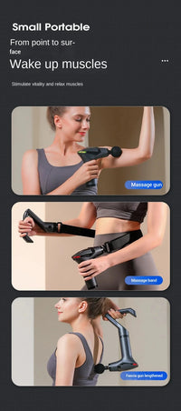 Long-Handle Electric Deep Tissue Massage Gun for Muscle Relief