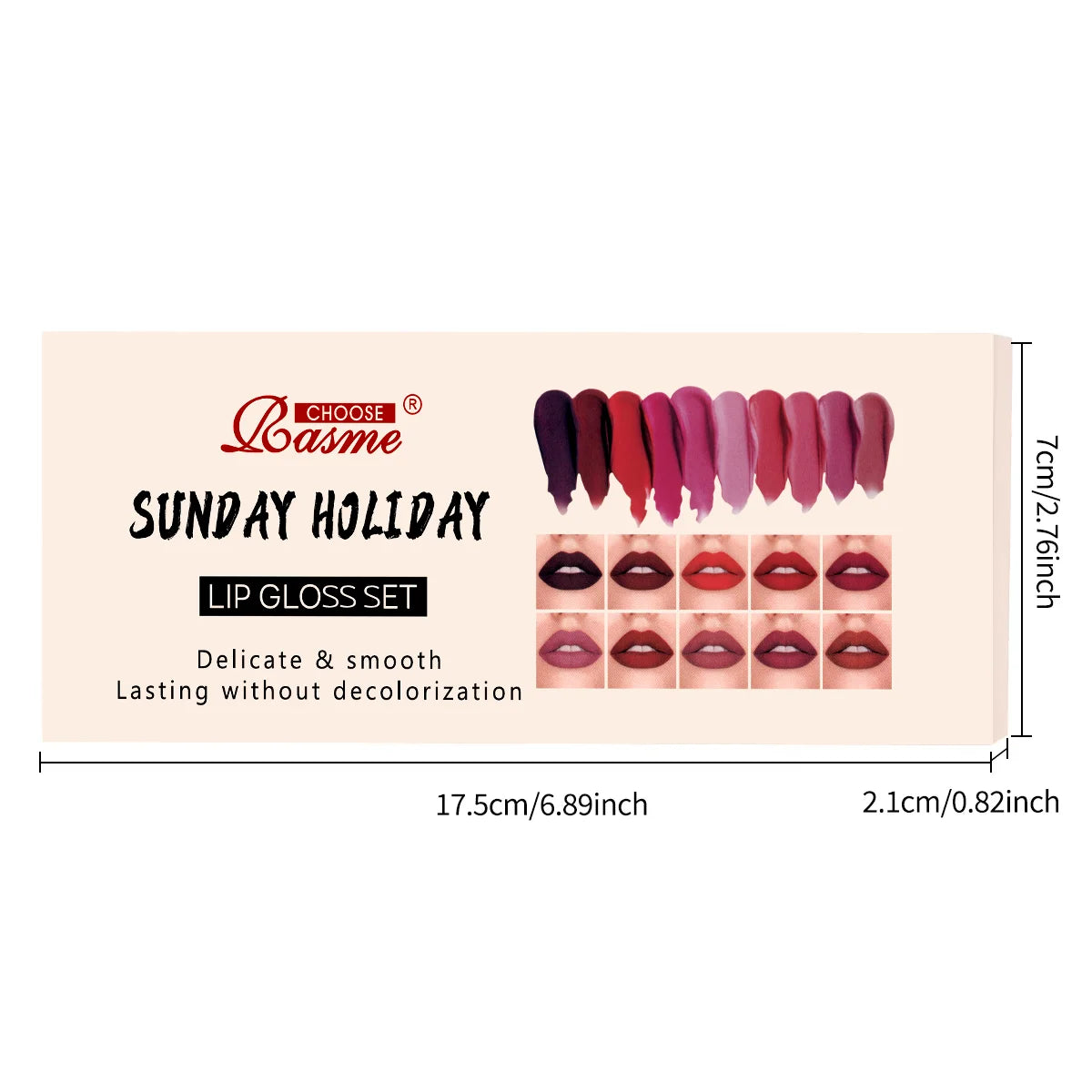 10-Color Velvet Matte Lip Gloss Set - 14