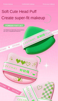 Adorable Curved-Head Makeup Sponge Puff Set