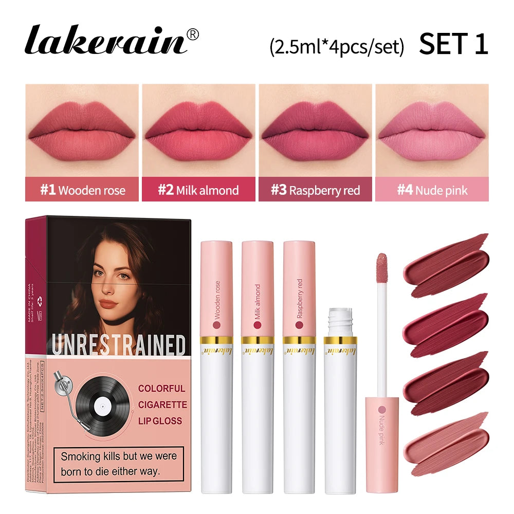 4-Piece Velvet Matte Lipstick Set - 25