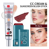 Color Correcting CC Cream and Sunscreen Blush Stick Duo