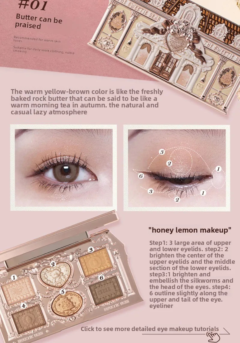 6-Color Shimmer and Matte Eyeshadow Palette - 14