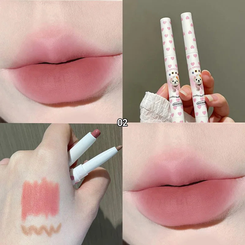 Dual-Ended Precision Lip Liner and Matte Lipstick Pen - 18