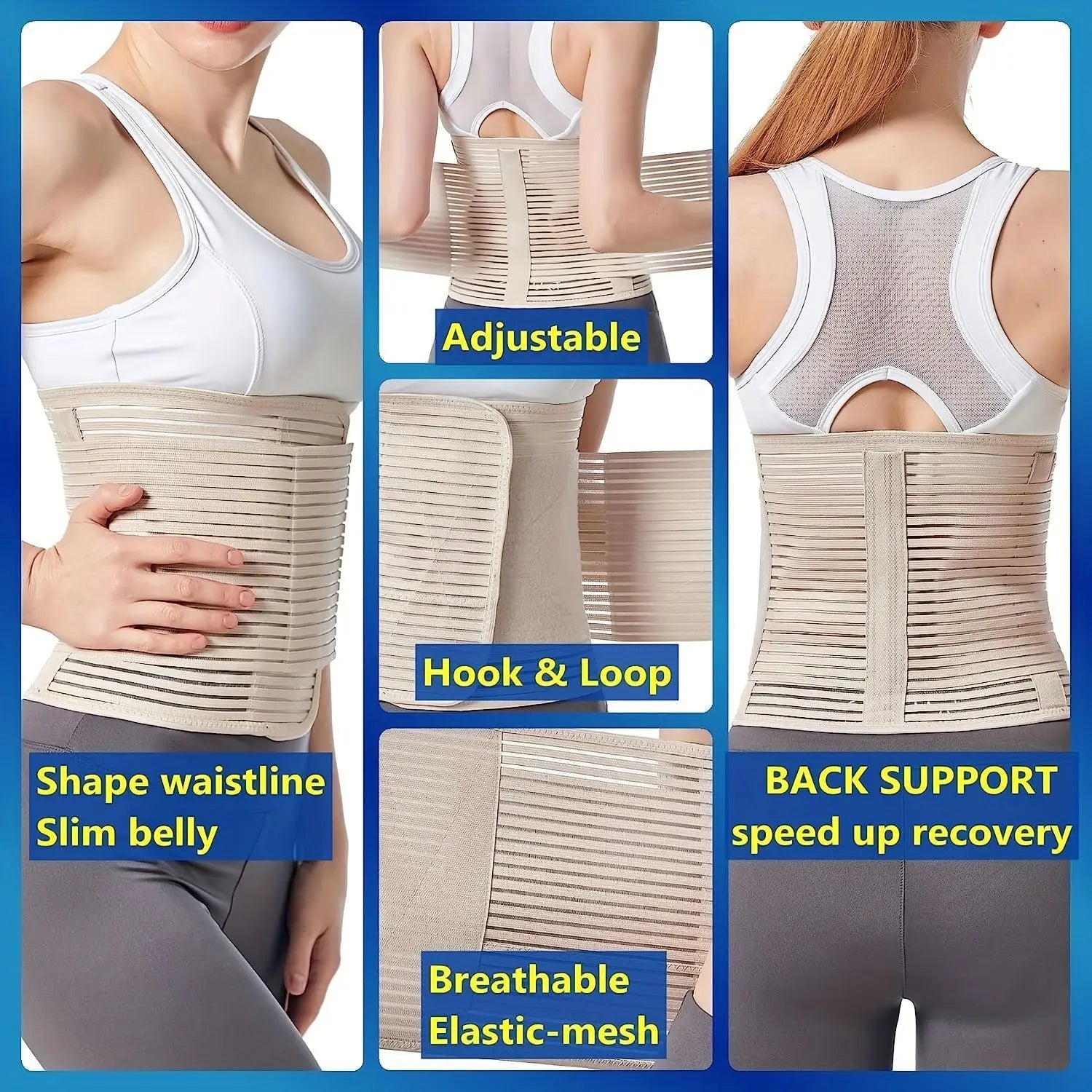 Adjustable Post-Surgery Abdominal Compression Support Binder - 5